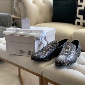 Jimmy Choo Sloane Elaphe Snake Skin Loafer